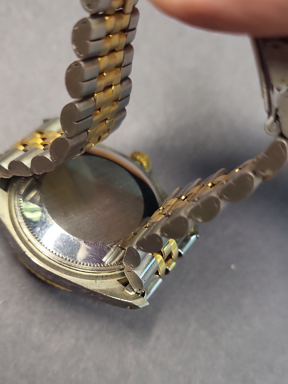 Two-Tone Gold and Silver Day-Date Watch with Gold Dial - Picture 3 of 3